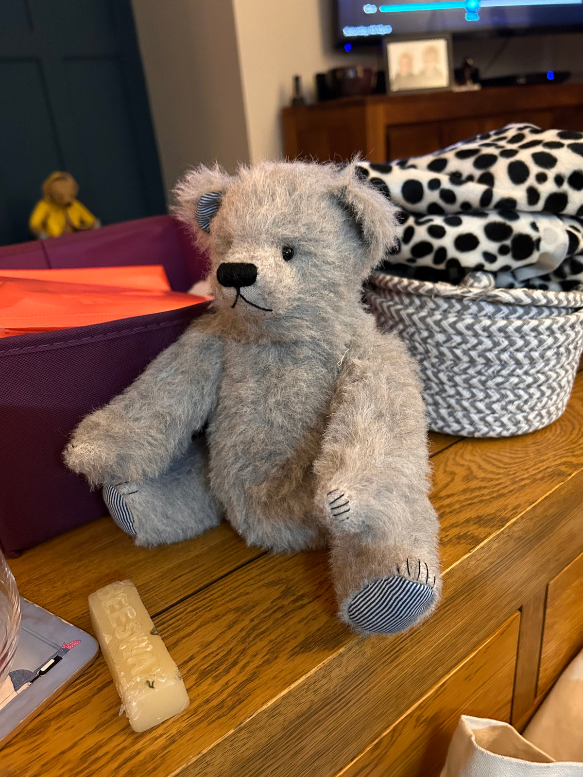 Aran  - Handmade Grey Alpaca Artist Bear 30cm