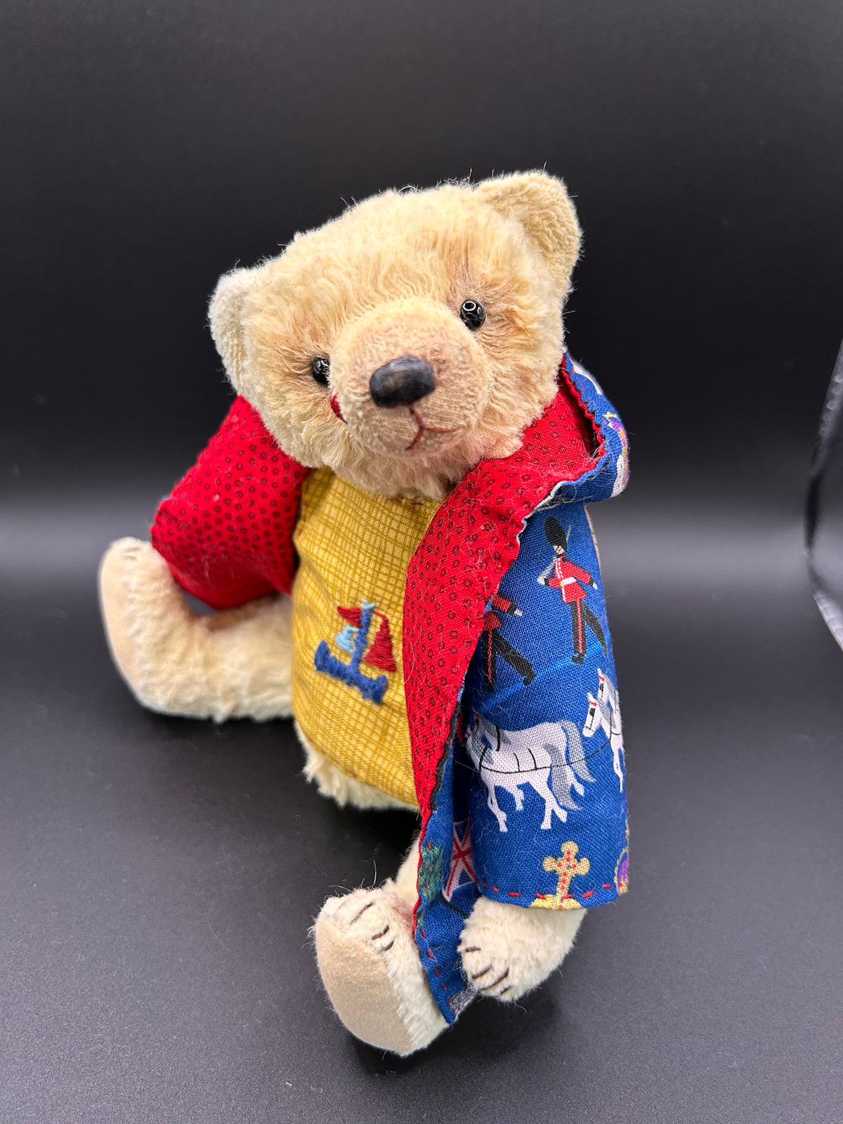 Handmade lemon Mohair Artist Bear 21cm one of a kind OOAK