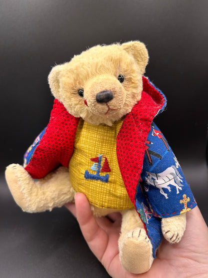 Handmade lemon Mohair Artist Bear 21cm one of a kind OOAK