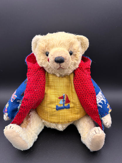 Handmade lemon Mohair Artist Bear 21cm one of a kind OOAK