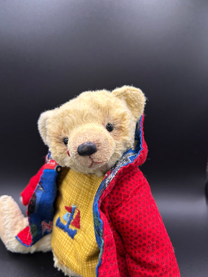 Handmade lemon Mohair Artist Bear 21cm one of a kind OOAK