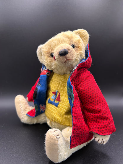 Handmade lemon Mohair Artist Bear 21cm one of a kind OOAK