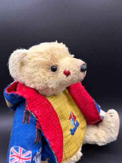 Handmade lemon Mohair Artist Bear 21cm one of a kind OOAK
