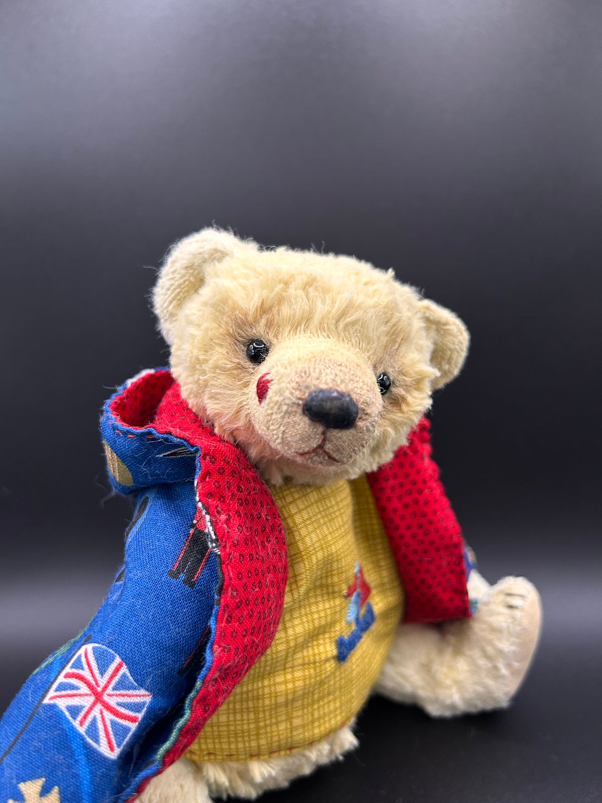 Handmade lemon Mohair Artist Bear 21cm one of a kind OOAK