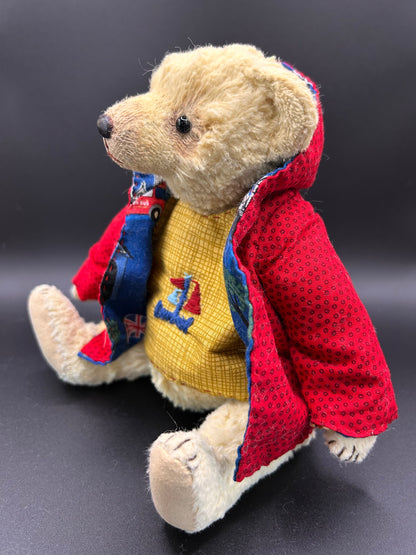 Handmade lemon Mohair Artist Bear 21cm one of a kind OOAK