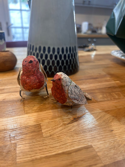 Handmade Made to Order Spun Cotton Ornament Robin