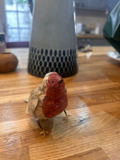 Handmade Made to Order Spun Cotton Ornament Robin